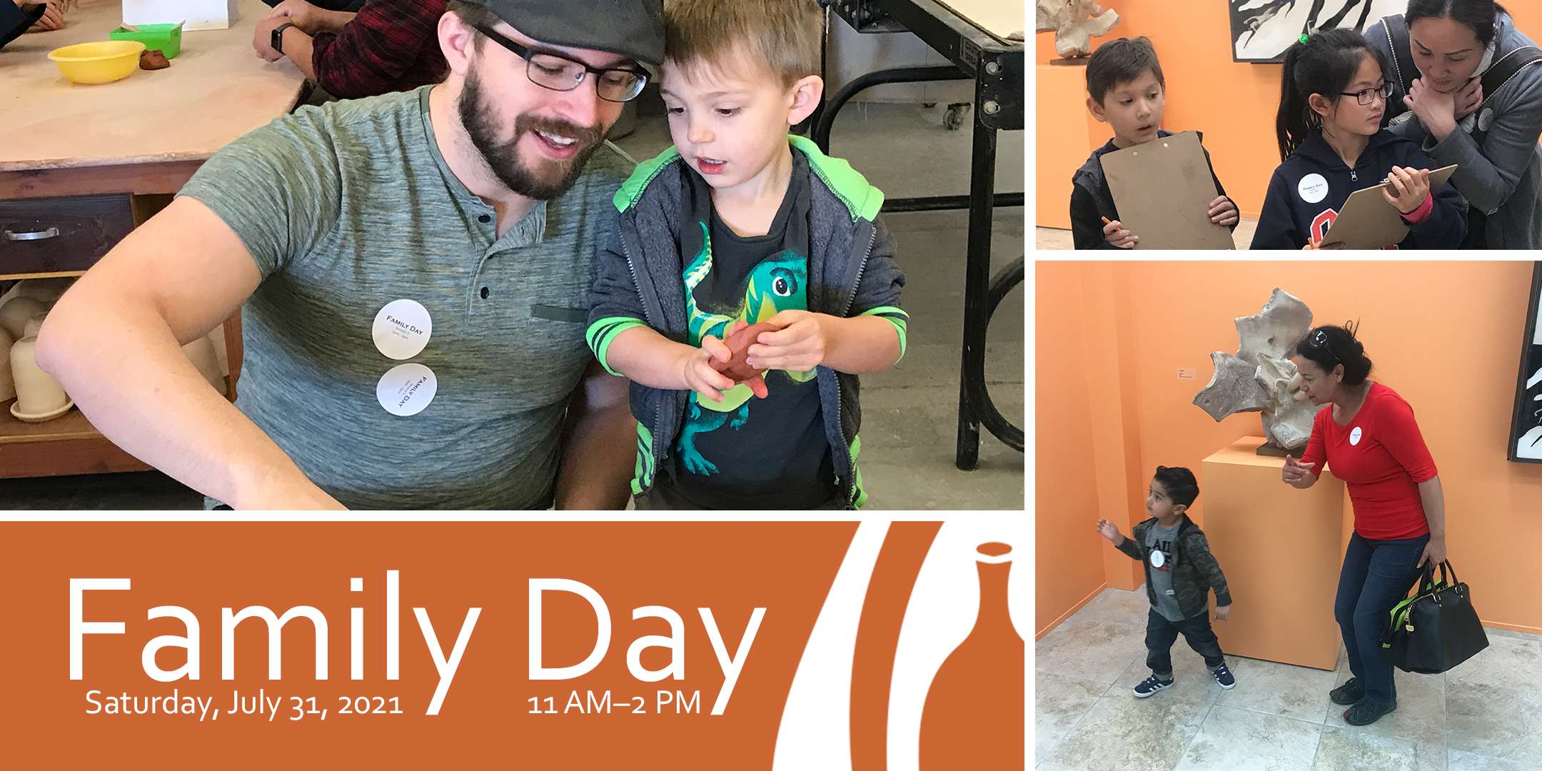 Images of Families participating in Family Day at the Museum